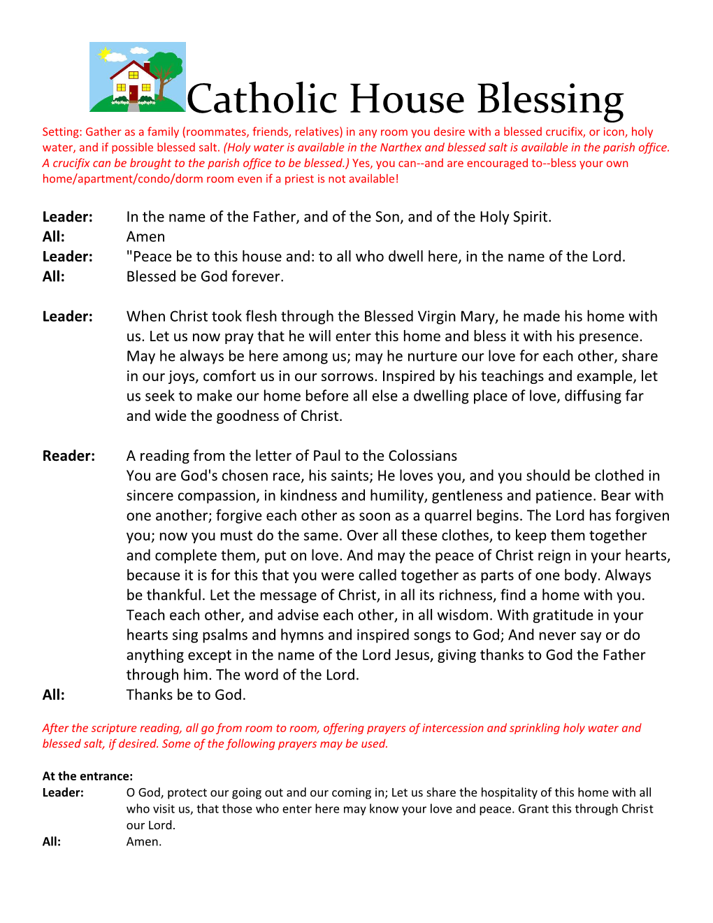 Catholic House Blessing