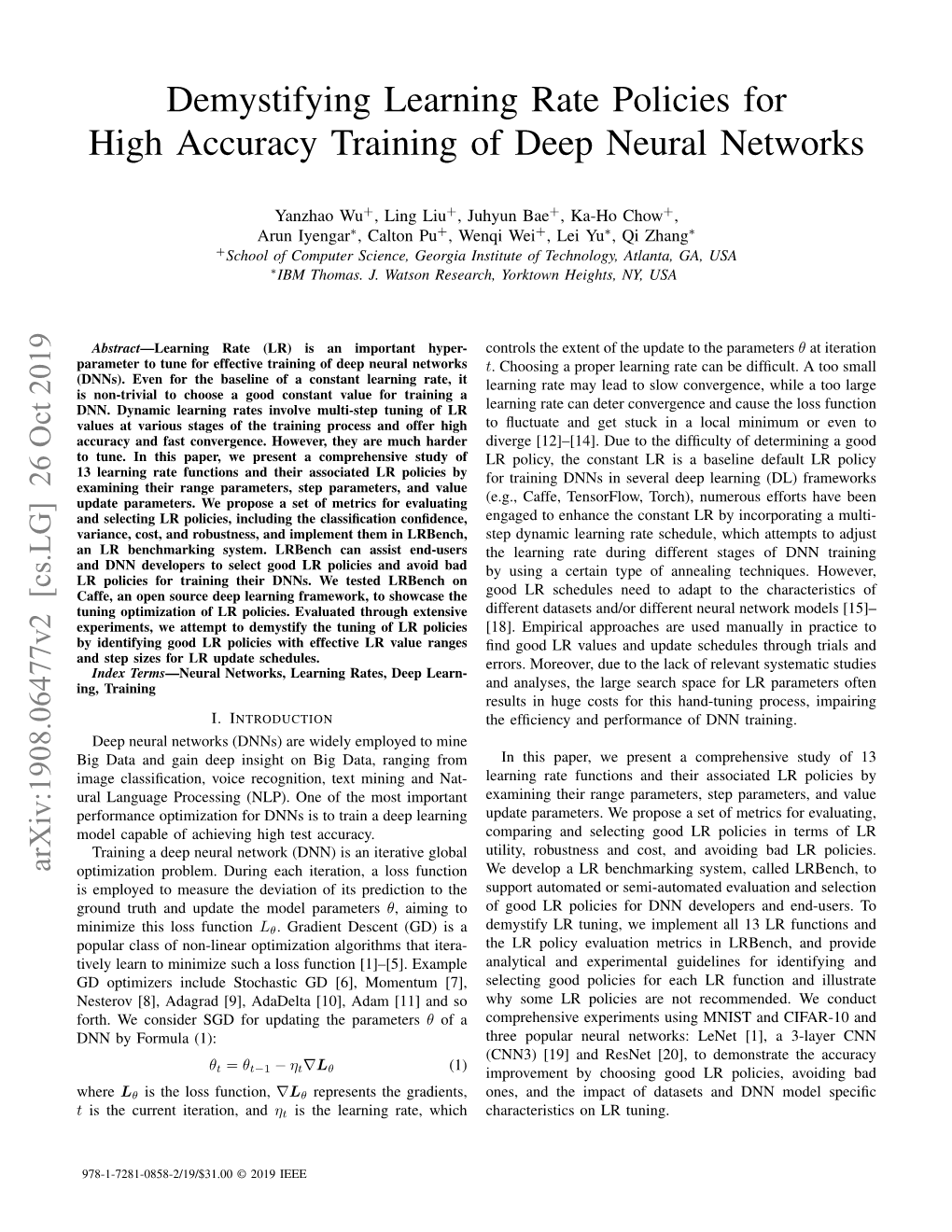 Demystifying Learning Rate Policies for High Accuracy Training of Deep Neural Networks