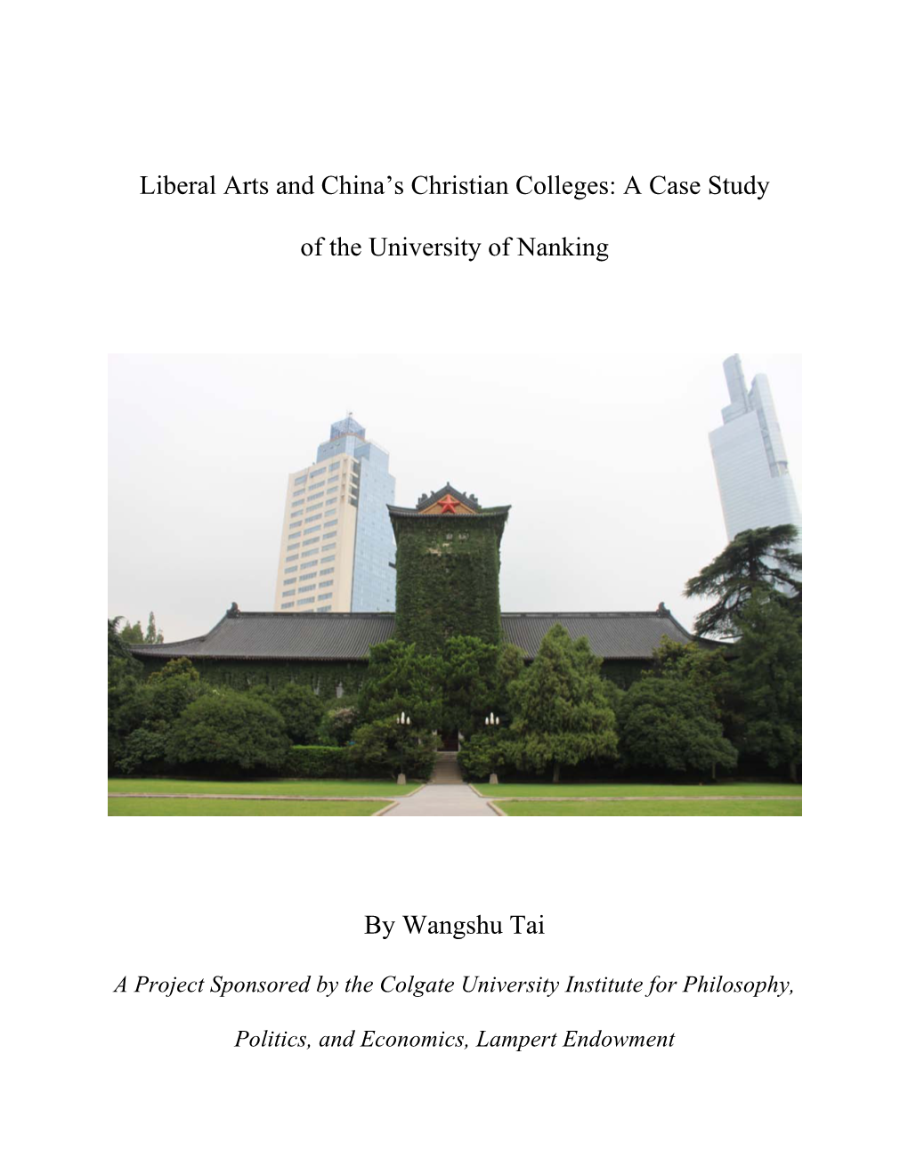 Liberal Arts and China's Christian Colleges