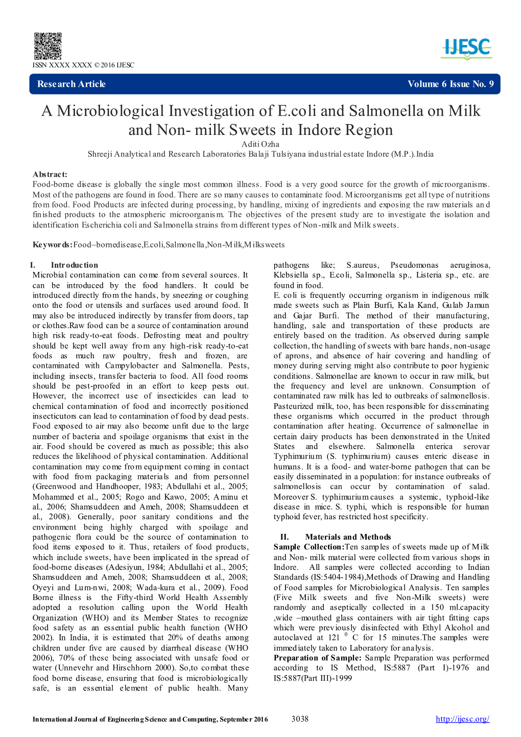 A Microbiological Investigation of E.Coli and Salmonella on Milk And