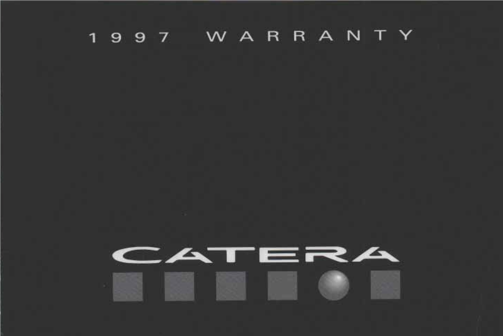 1997 Cadillac Catera Owners Manual