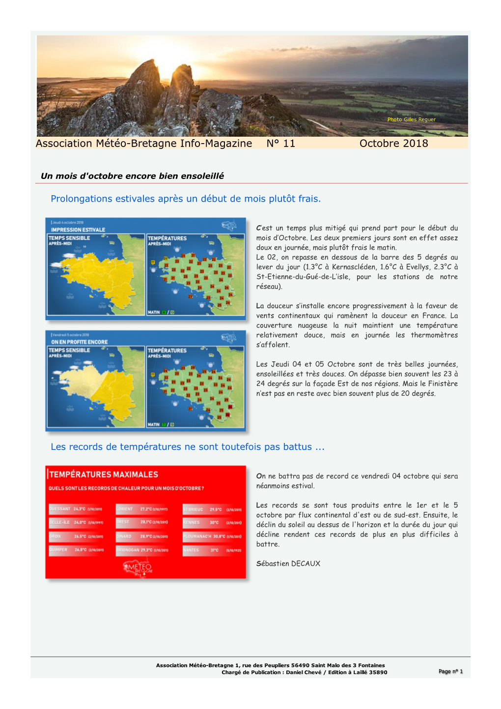 Bilan Climatique Observations MÃ©Tã©O-Bretagne