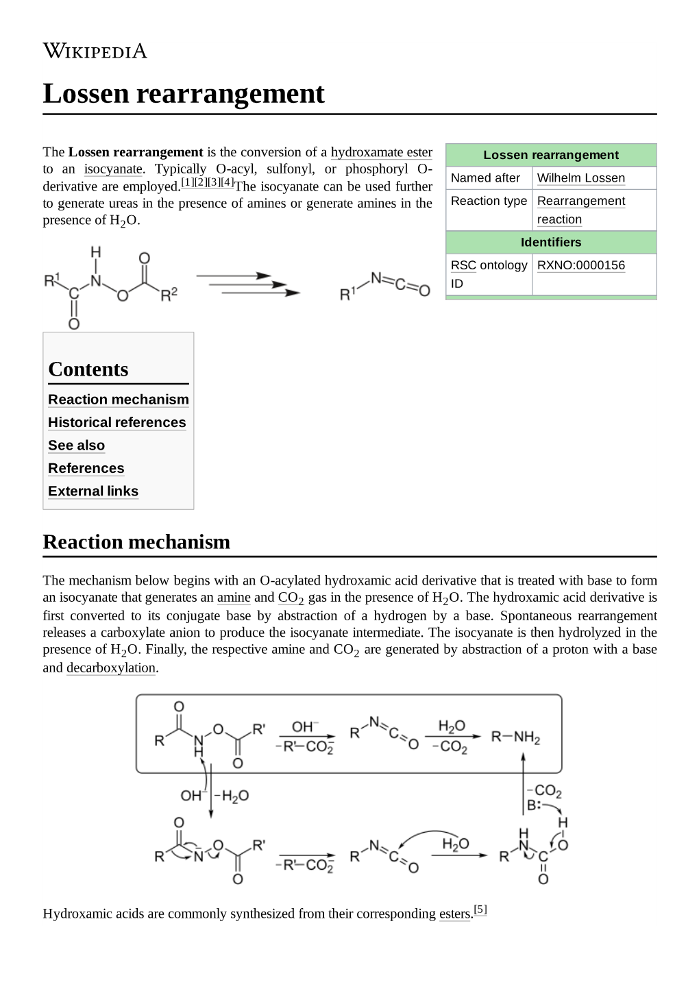 Lossen Rearrangement