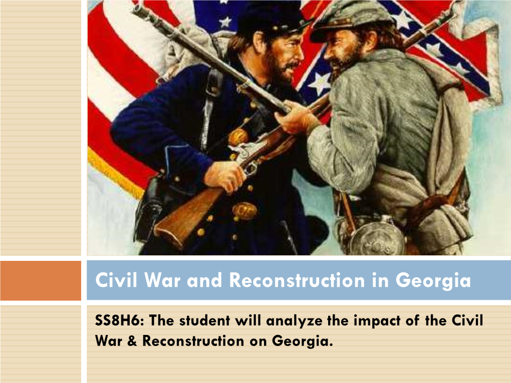 Civil War and Reconstruction in Georgia