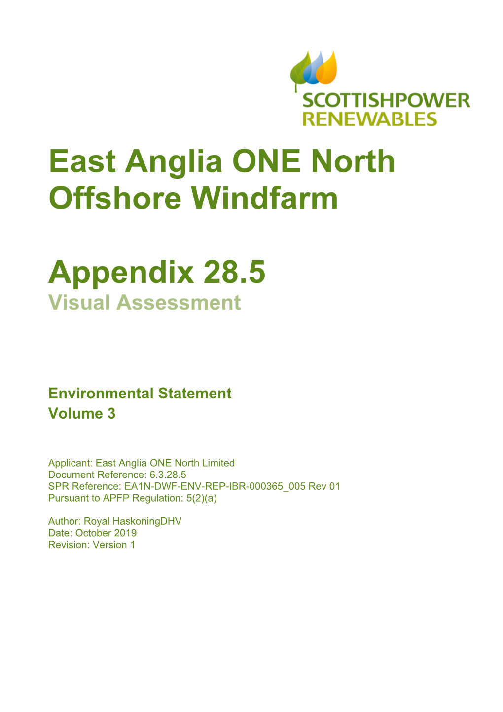 East Anglia ONE North Offshore Windfarm Appendix 28.5