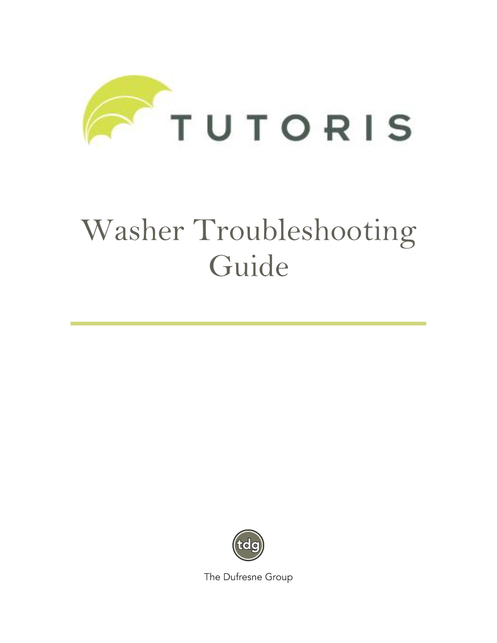 Washer Troubleshooting Guide