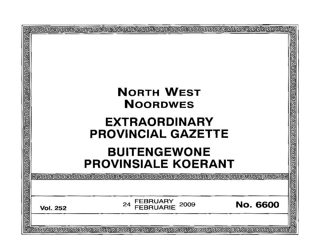 Provincial-Gazette-ZA-NW-Vol-252-No-6600-Dated-2009-02-24.Pdf