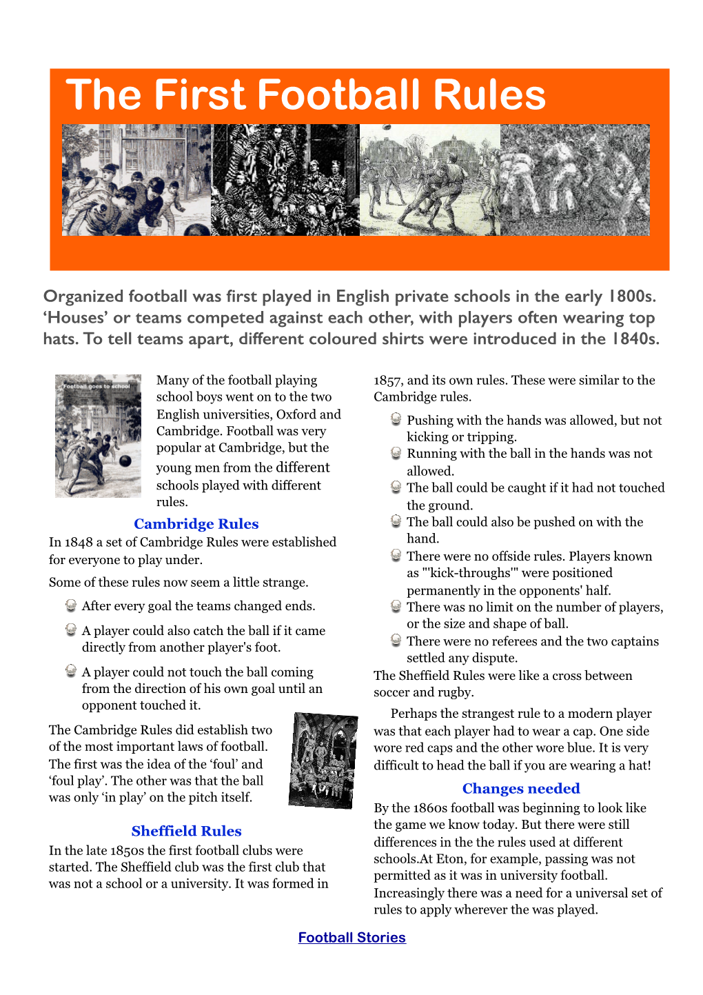 The First Football Rules