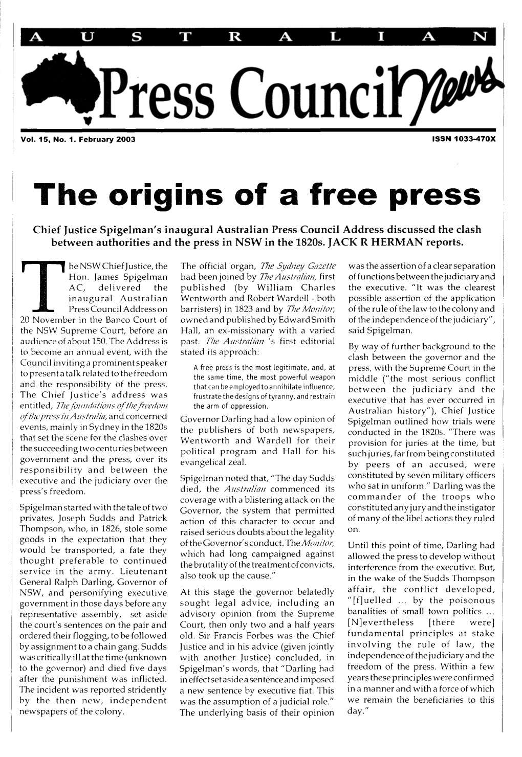 The Origins of a Free Press