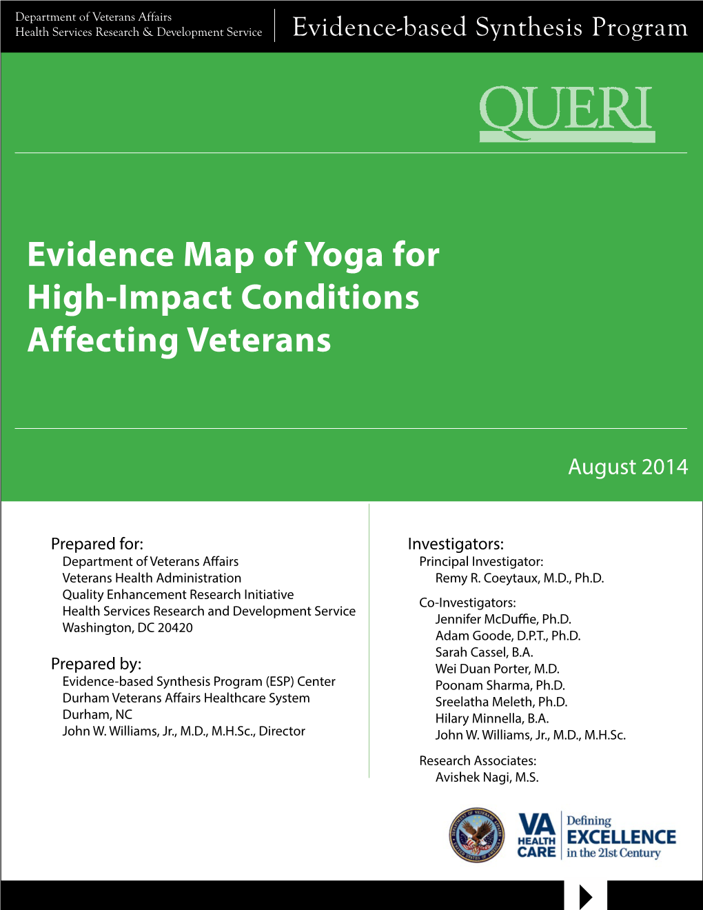 Evidence Map of Yoga for High-Impact Conditions Affecting Veterans