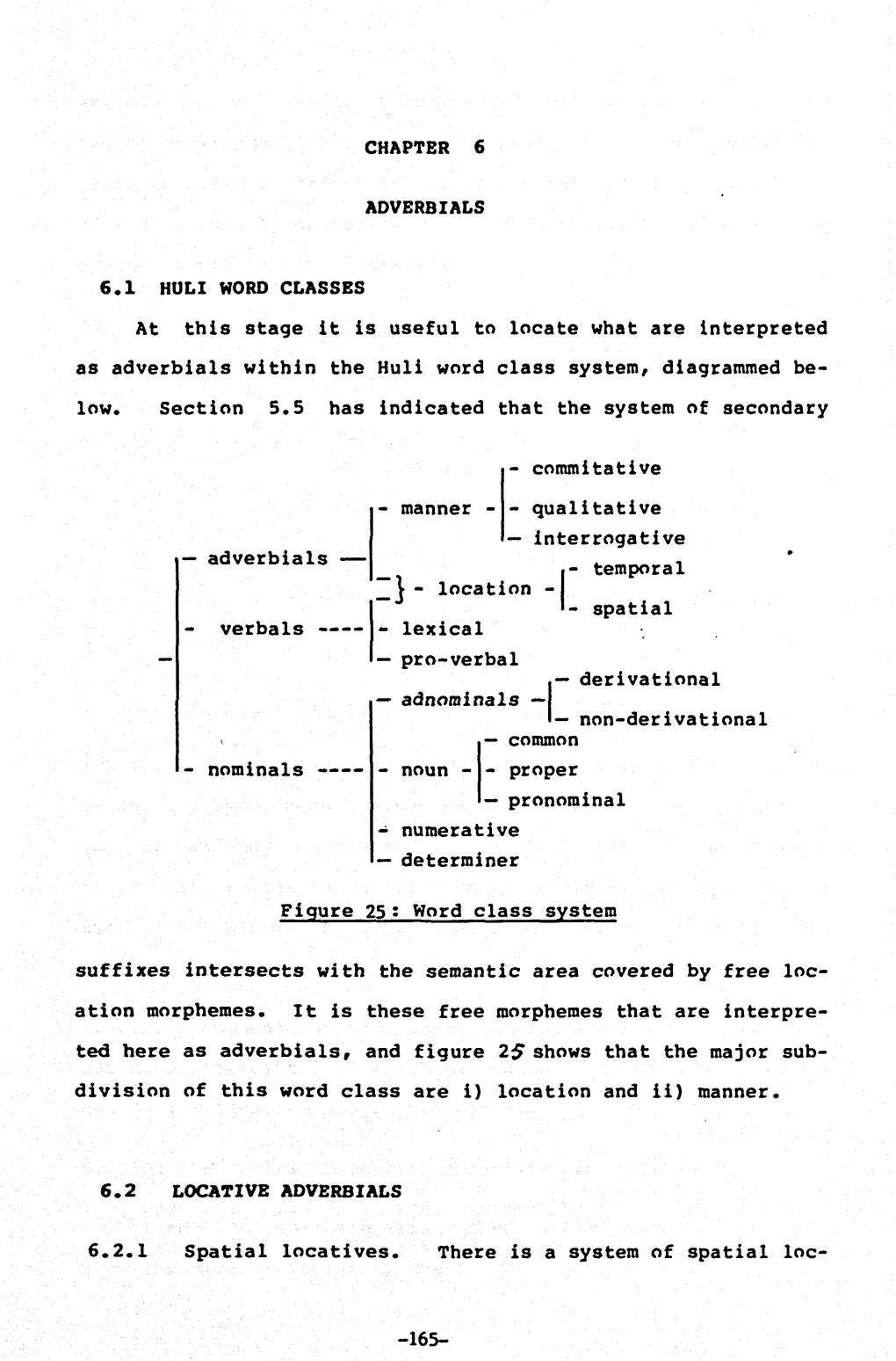 CHAPTER 6 ADVERBIALS 6.1 HULI WORD CLASSES at This Stage