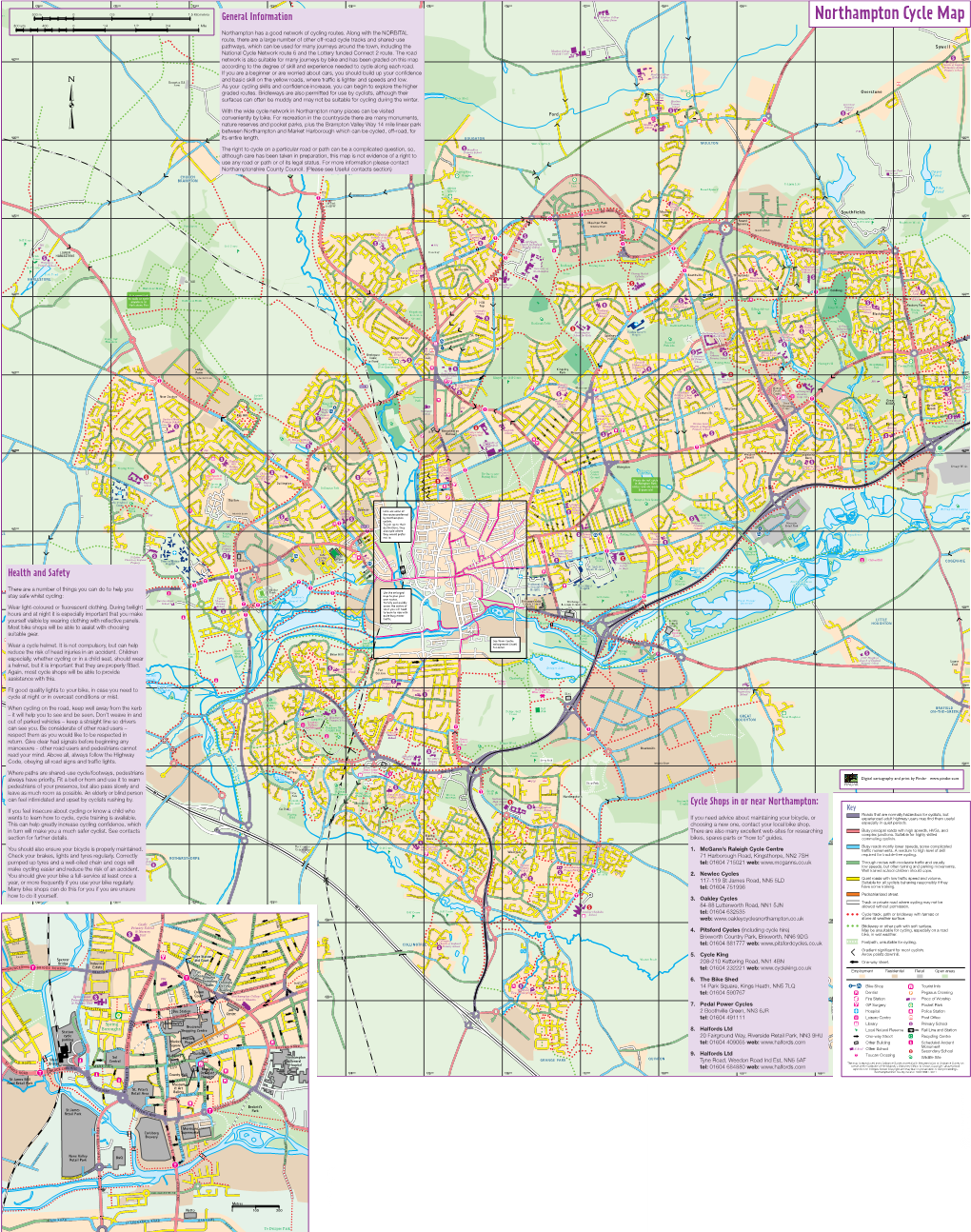 Northampton Cycle Map N E L a M 800 Yds 400 0 1/4 1/2 3/4 1 Mile T O R Y E R Northamptonm Has a Good Network of Cycling Routes