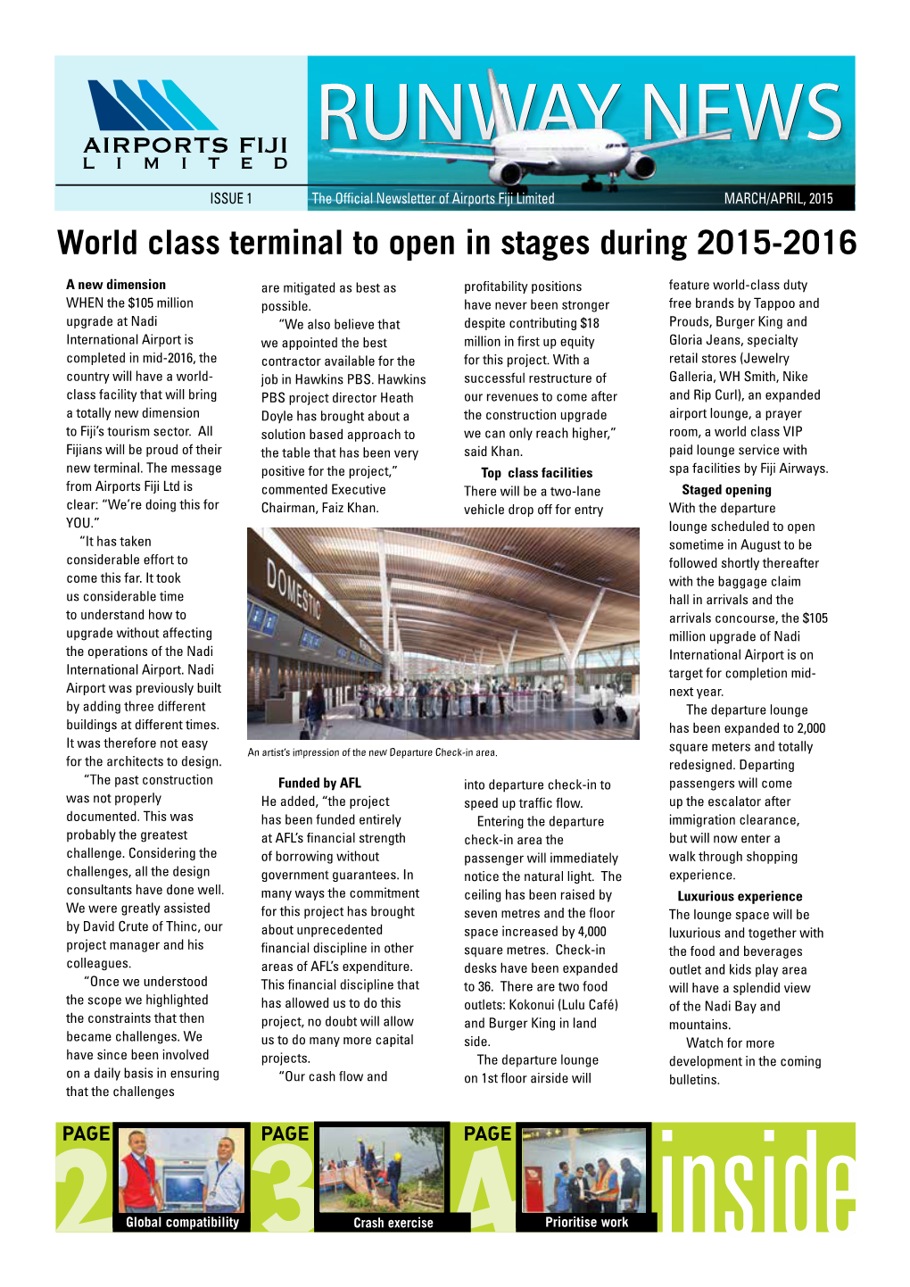 World Class Terminal to Open in Stages During 2015-2016