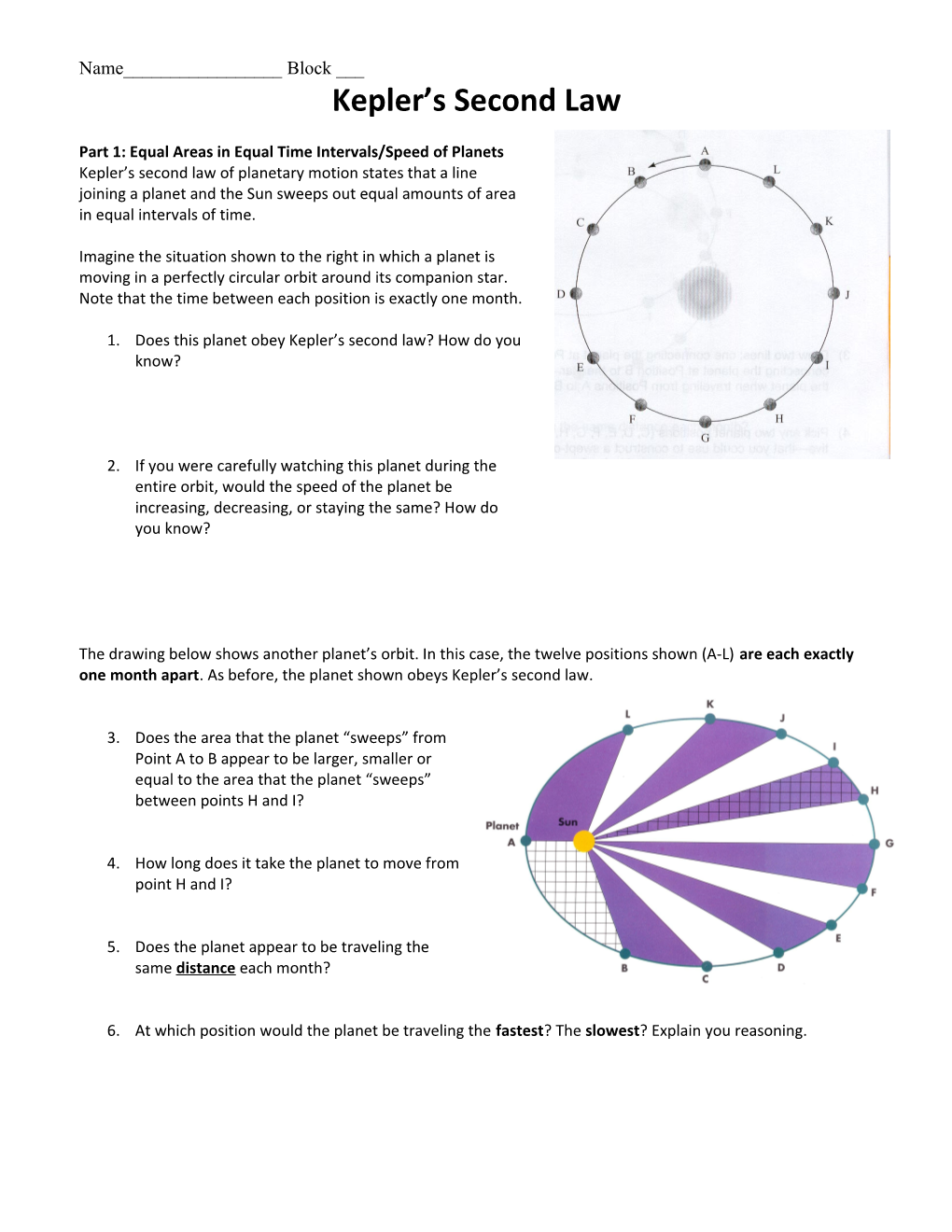 Kepler S Second Law