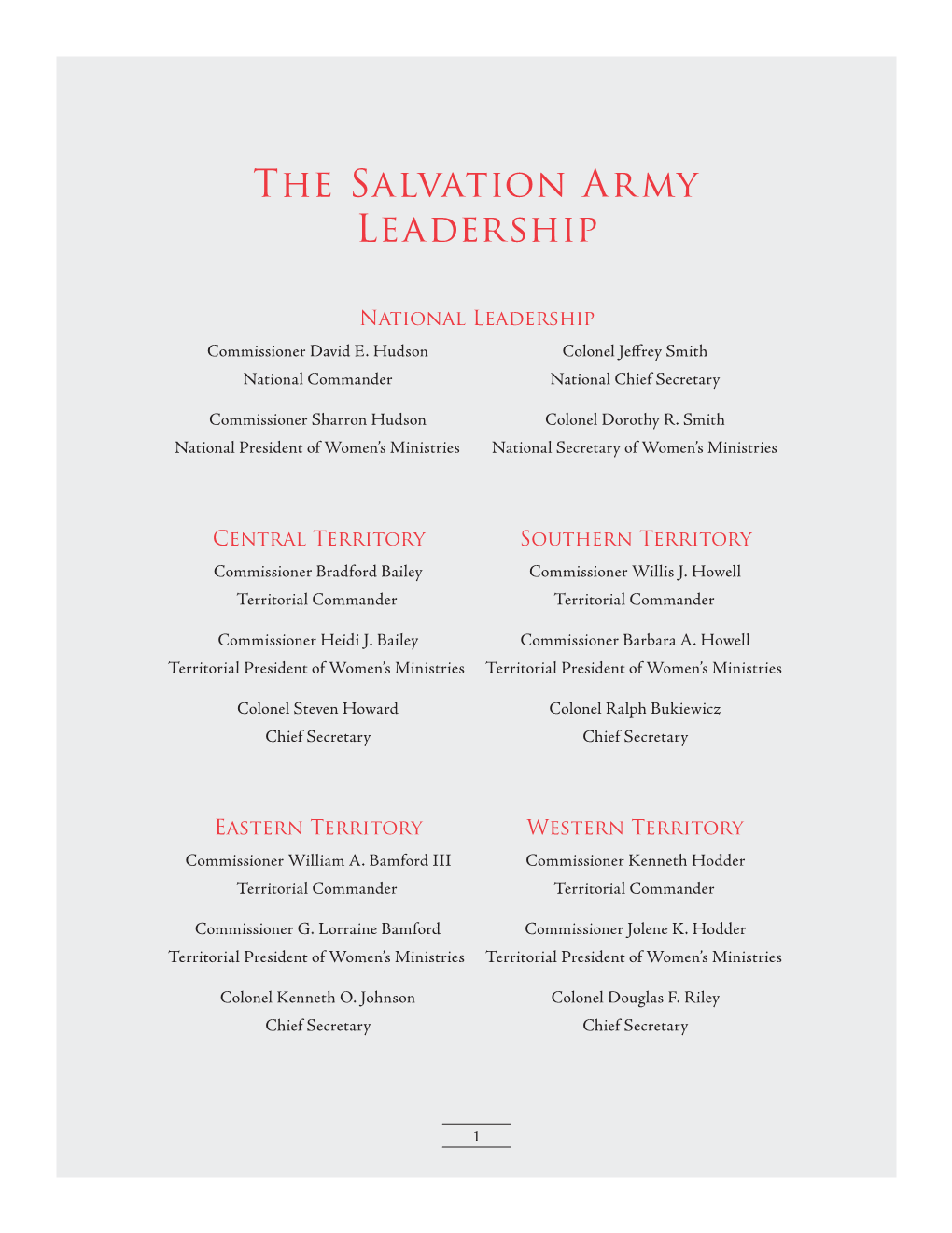 The Salvation Army Leadership