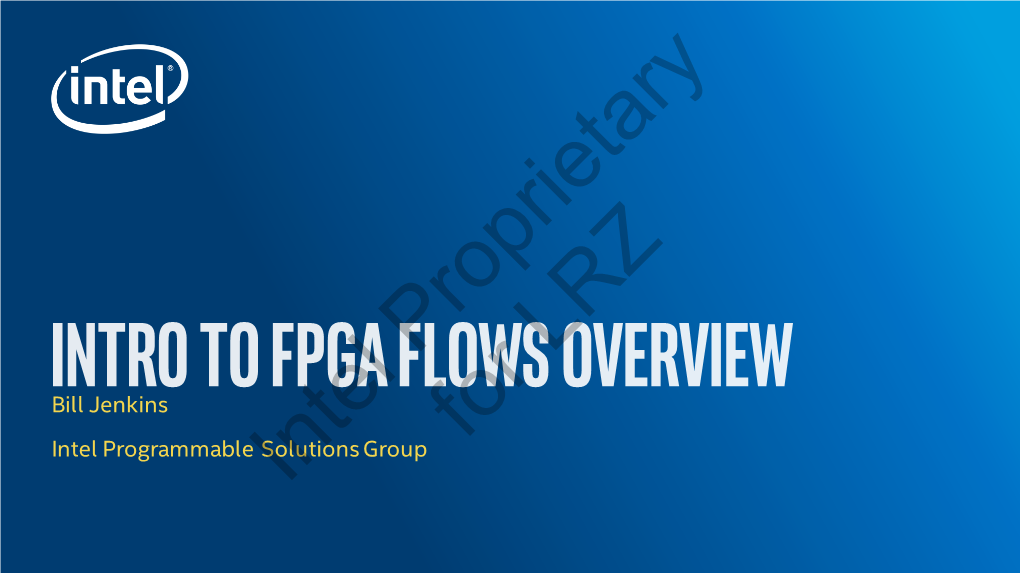 Intro to FPGA Overview