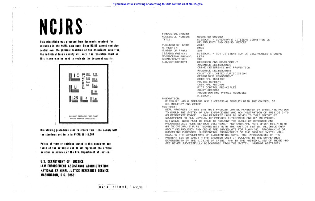 U.S. Department of Justice Law Enforcement Assistance Administration National Criminal Justice Reference Service Washington, D.C