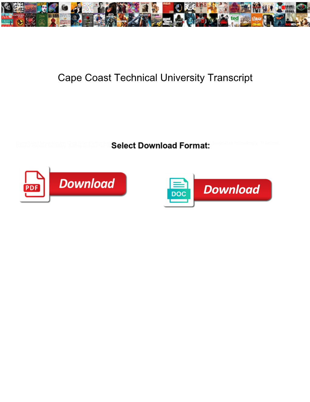Cape Coast Technical University Transcript
