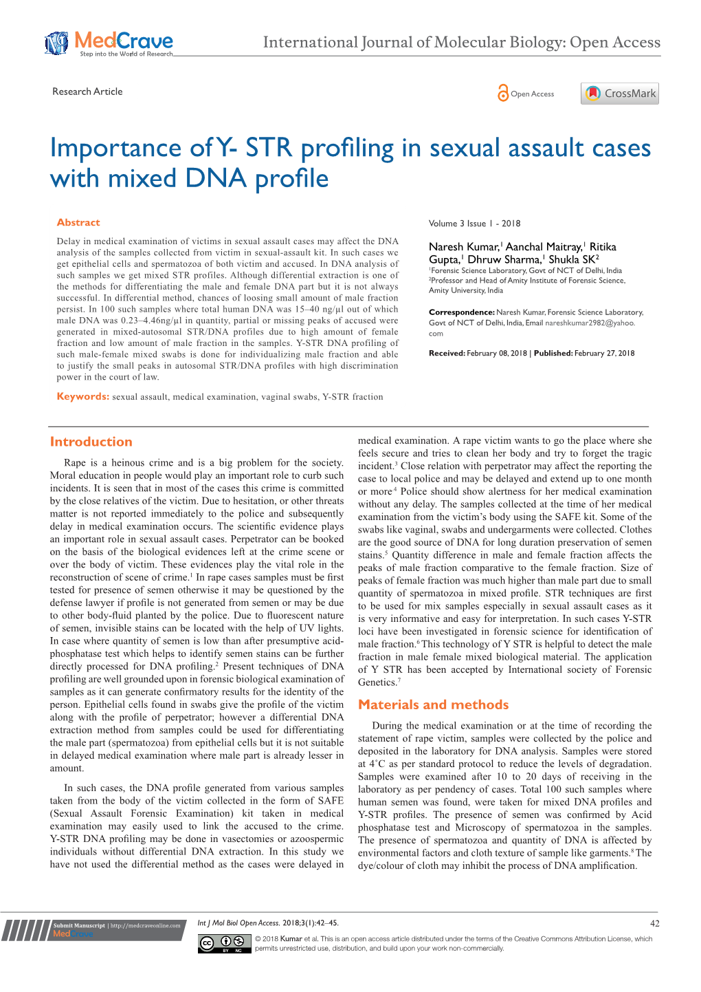 STR Profiling in Sexual Assault Cases with Mixed DNA Profile