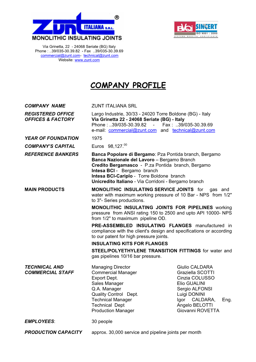 ZUNT Company Profile