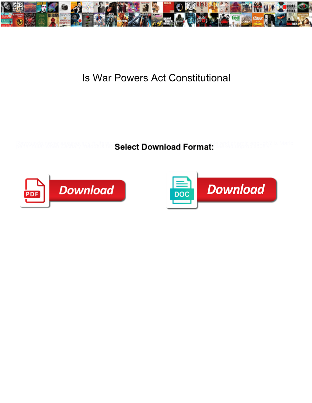 Is War Powers Act Constitutional