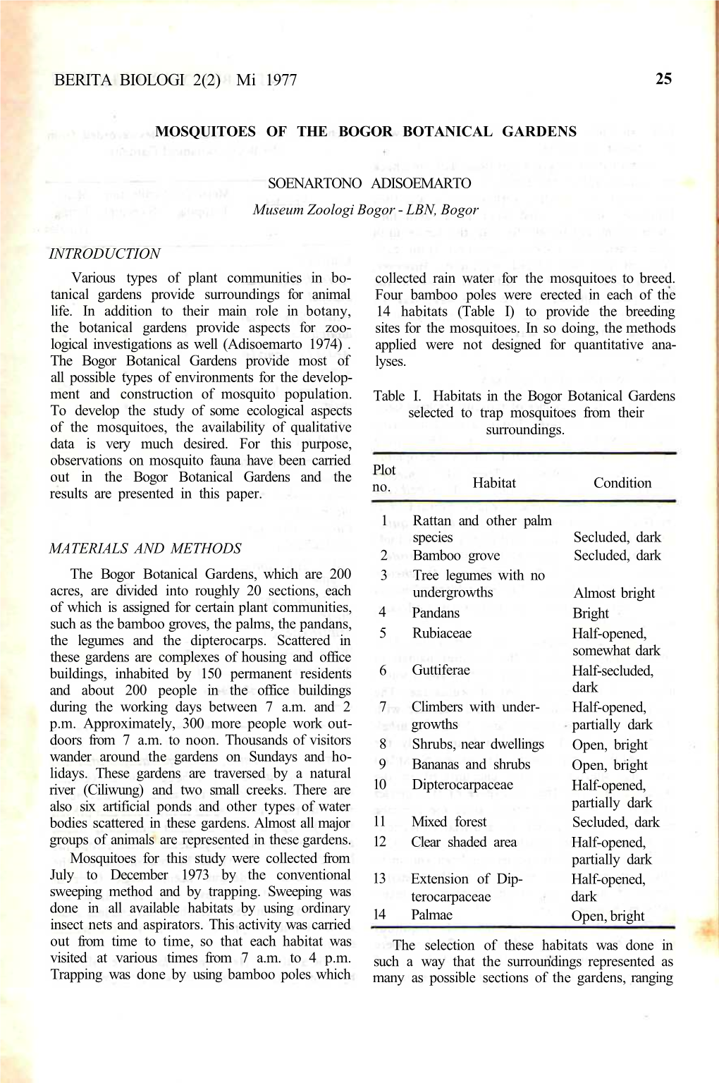 BERITA BIOLOGI 2(2) Mi 1977 25