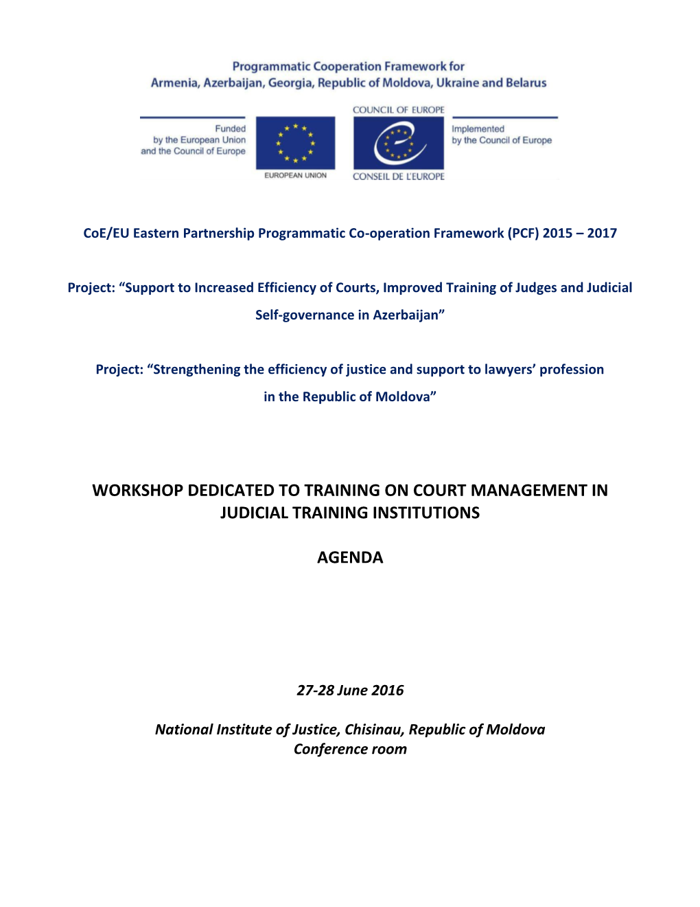 Workshop Dedicated to Training on Court Management in Judicial Training Institutions