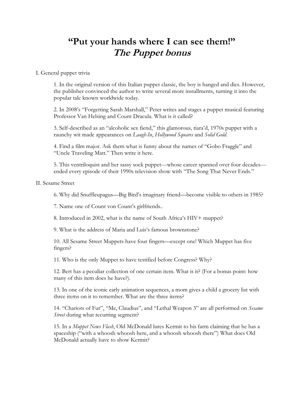 The Puppet Bonus