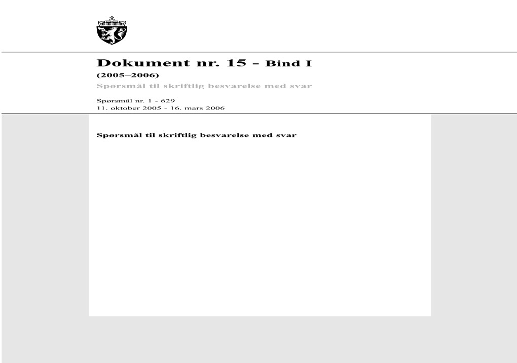 Dokument Nr. 15 (2005-2006) -Bind I