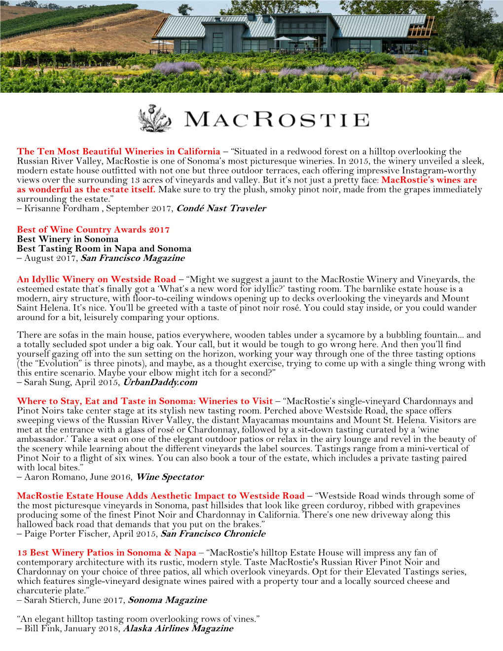 Macrostie Press Highlights