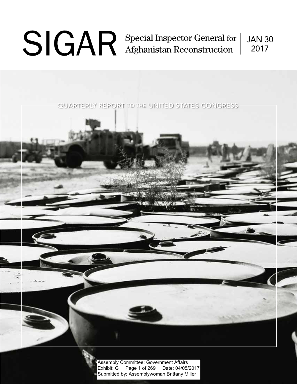 Special Inspector General for Afghanistan Reconstruction (SIGAR)