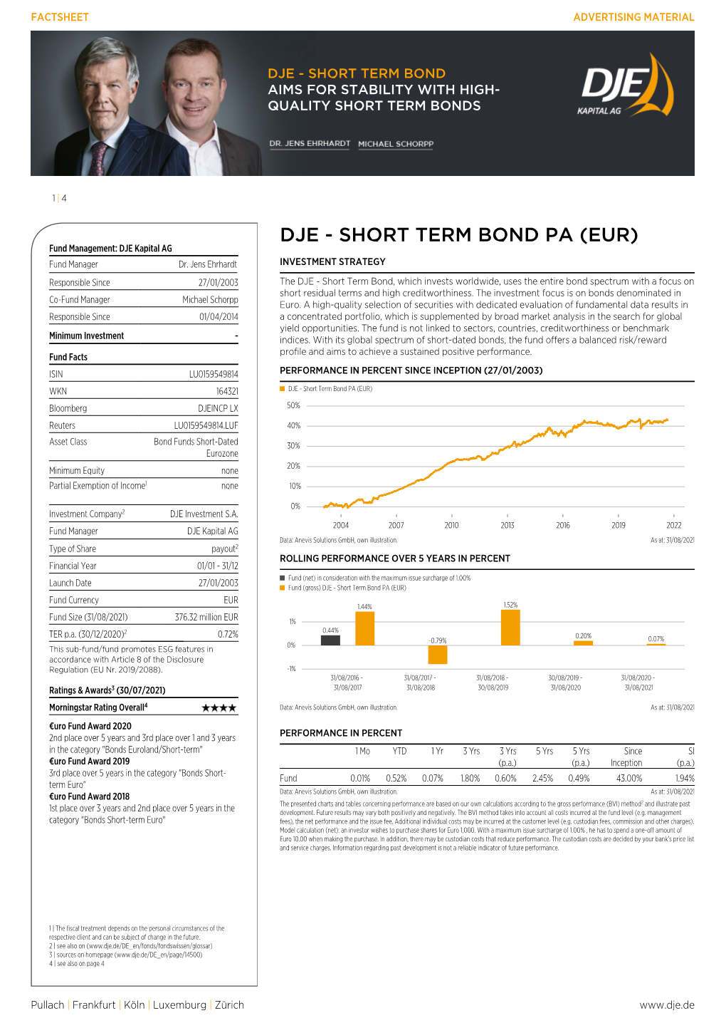 Dje - Short Term Bond Aims for Stability with High- Quality Short Term Bonds