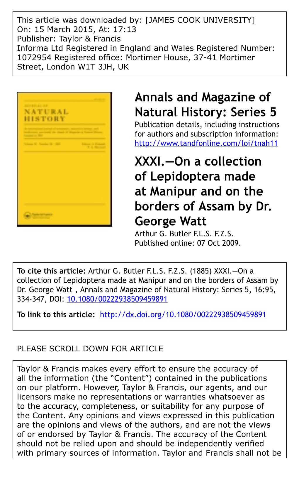 Annals and Magazine of Natural History: Series 5 XXXI.—On A