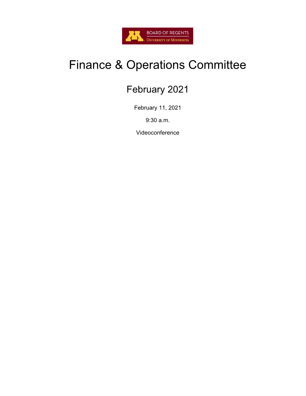 Finance & Operations Committee