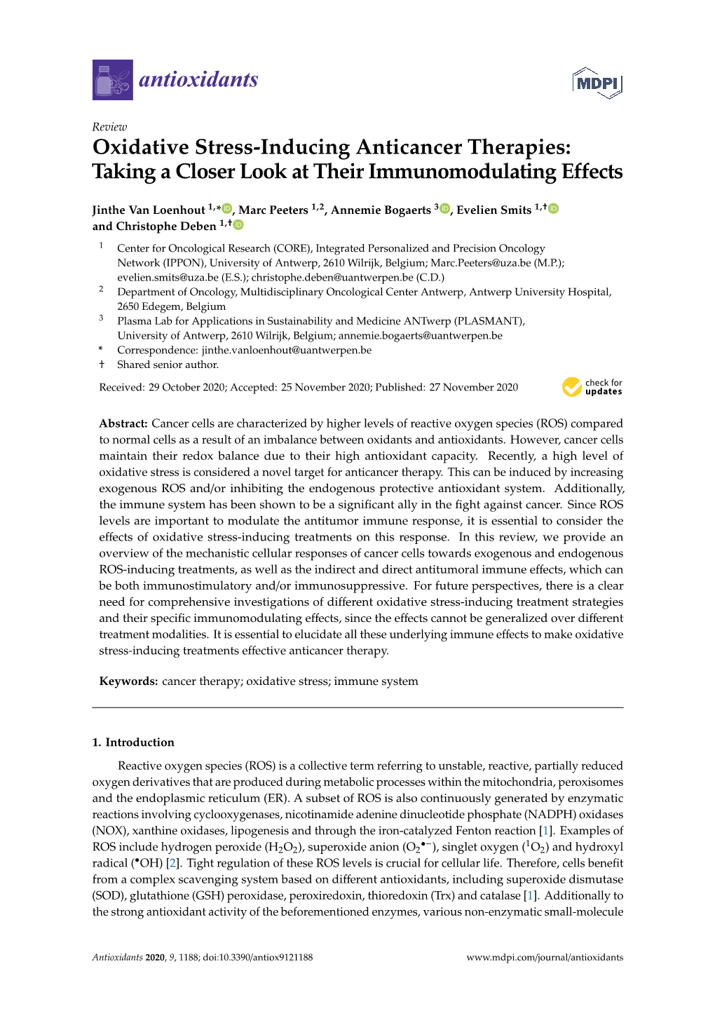 Oxidative Stress-Inducing Anticancer Therapies: Taking a Closer Look at Their Immunomodulating Effects