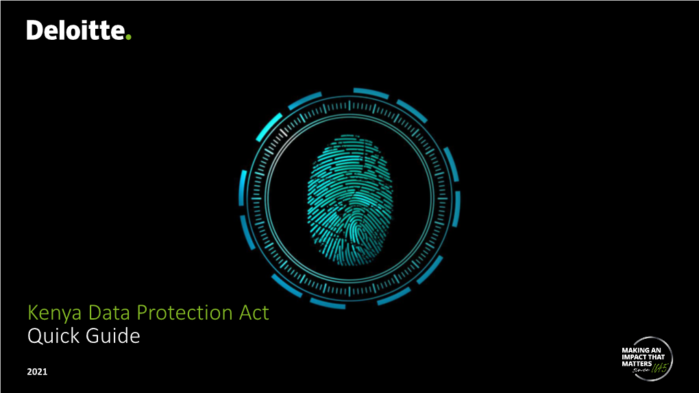 Kenya Data Protection Act Quick Guide