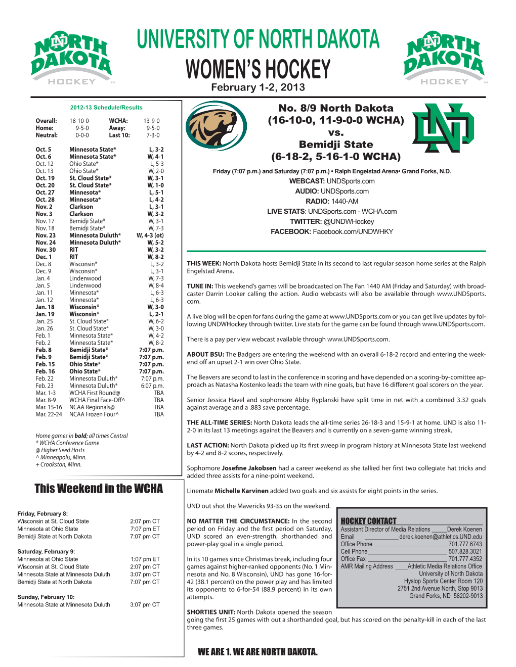 UNIVERSITY of NORTH DAKOTA Womenrs HOCKEY