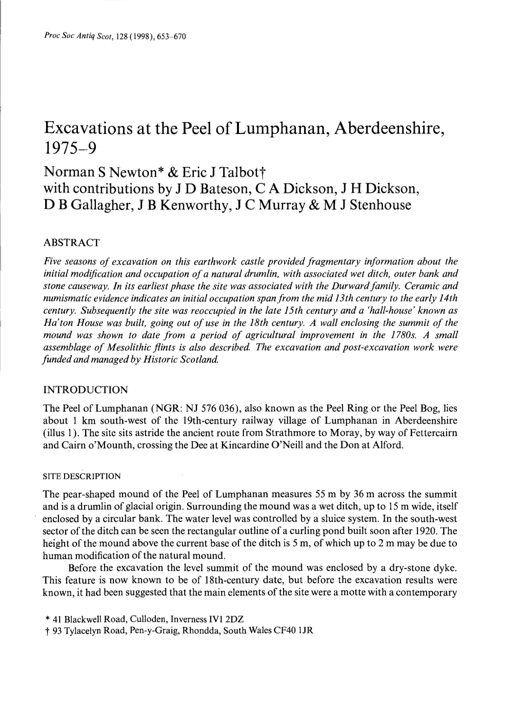 Excavations at the Peel of Lumphanan, Aberdeenshire, 1975-9