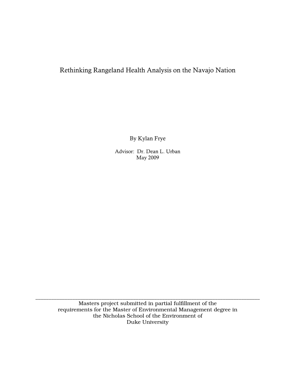 Rethinking Rangeland Health Analysis on the Navajo Nation