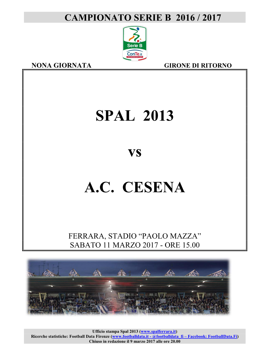 SPAL 2013 Vs A.C. CESENA