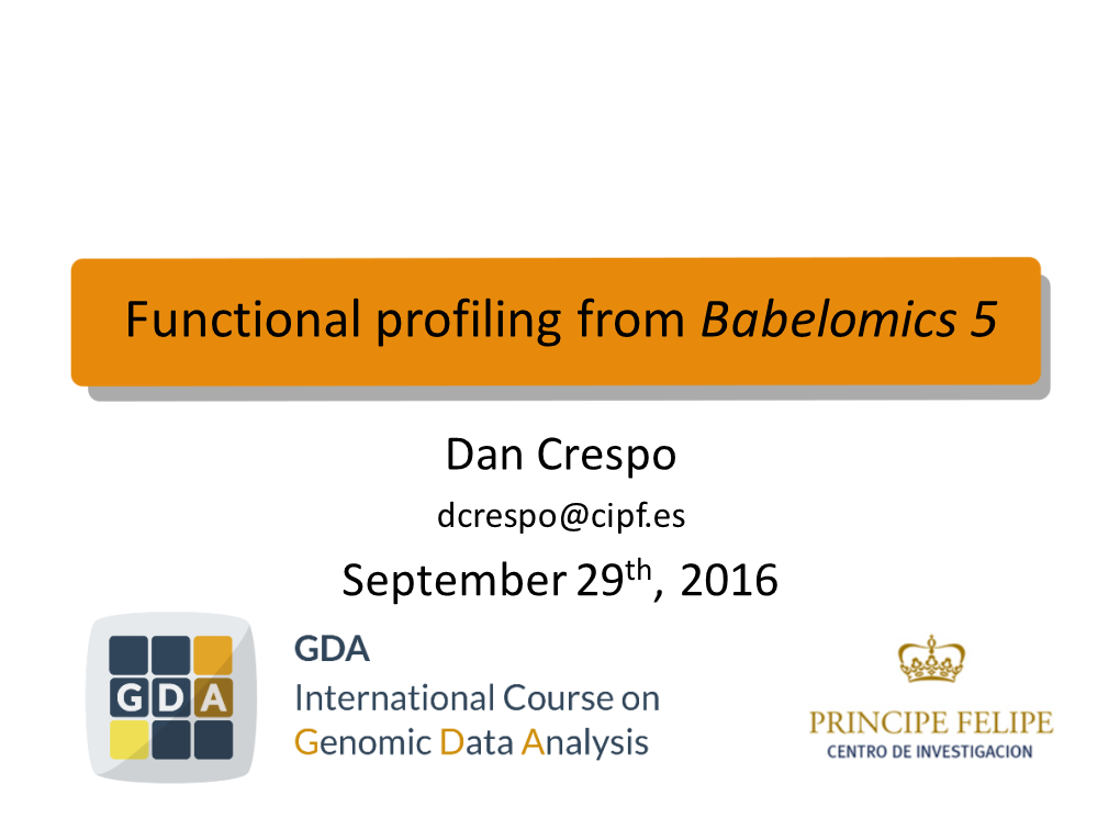 Functional Profiling from Babelomics 5