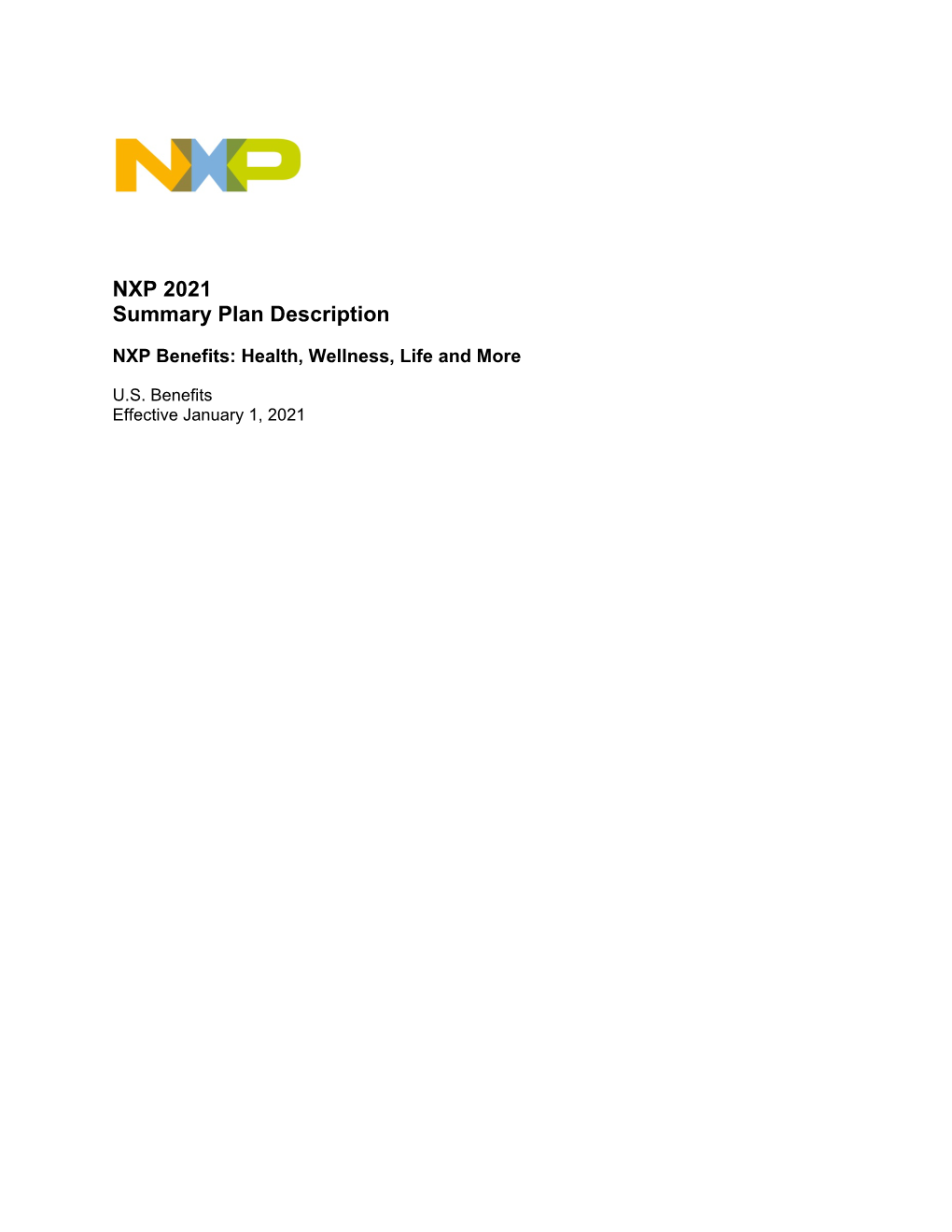 NXP 2021 Summary Plan Description