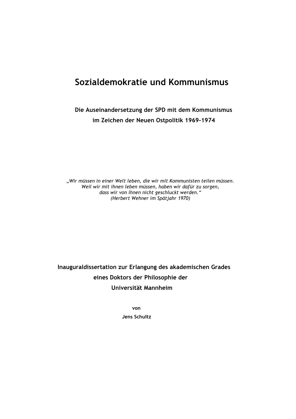 Sozialdemokratie Und Kommunismus