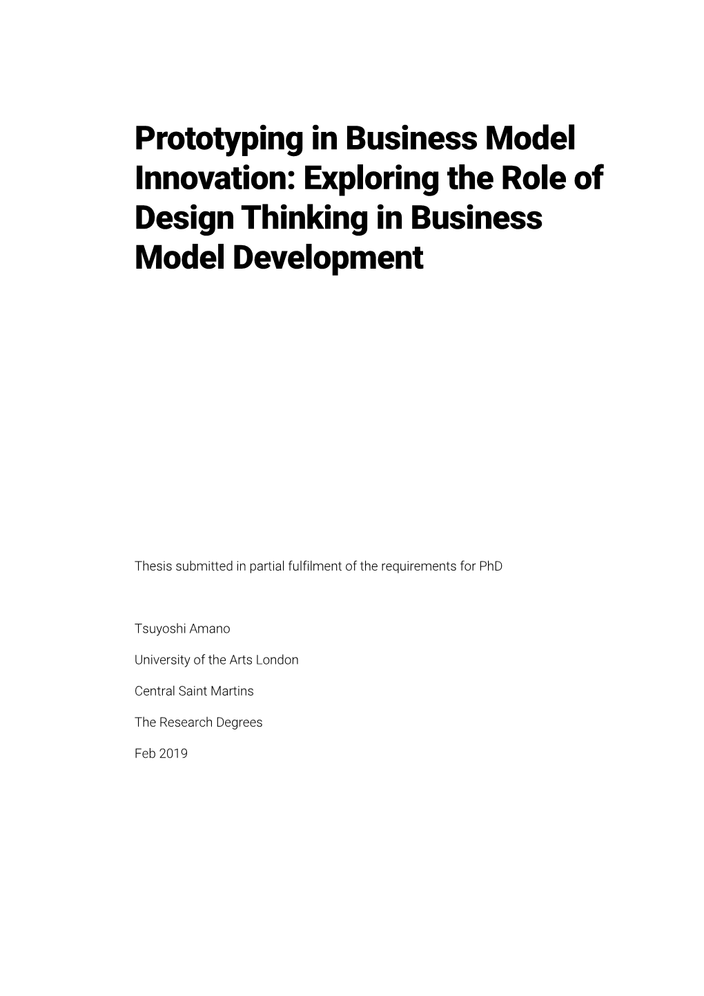 Role of Design Thinking in Business Model Development