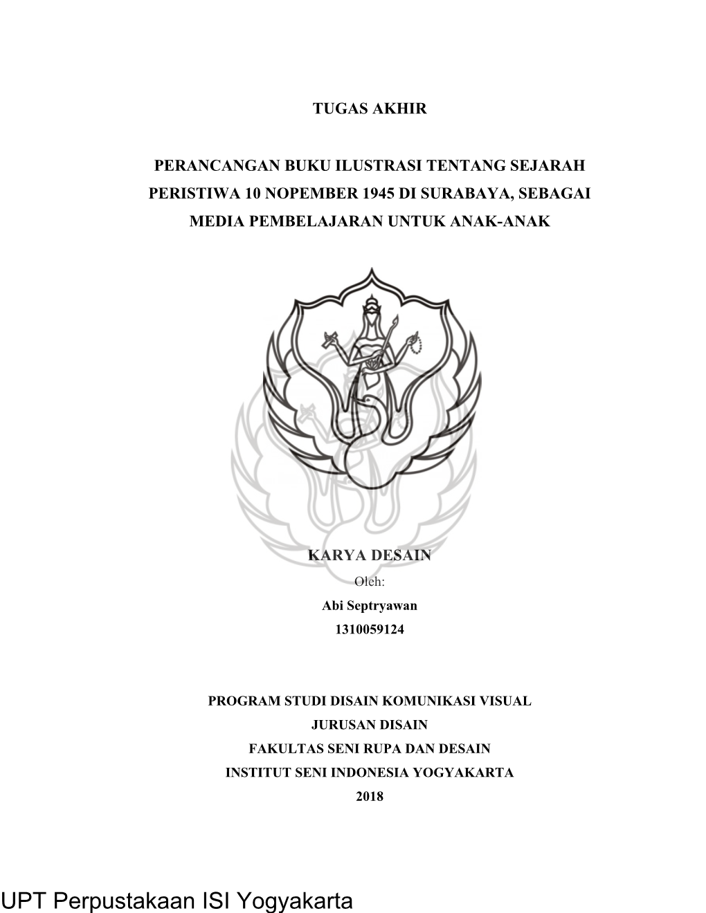 UPT Perpustakaan ISI Yogyakarta TUGAS AKHIR