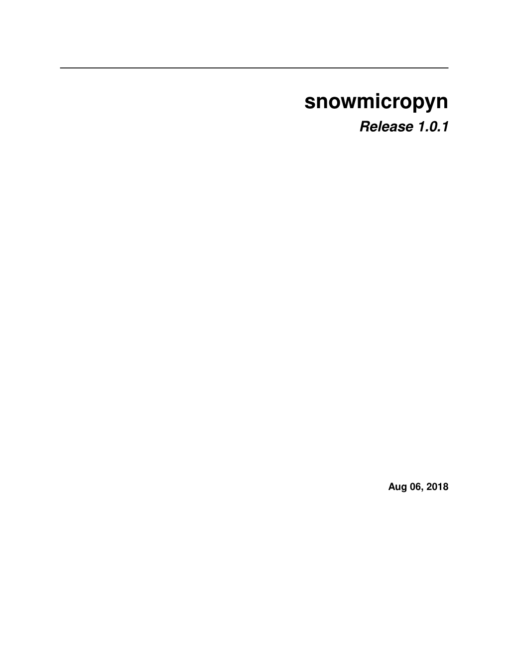 Snowmicropyn's Documentation