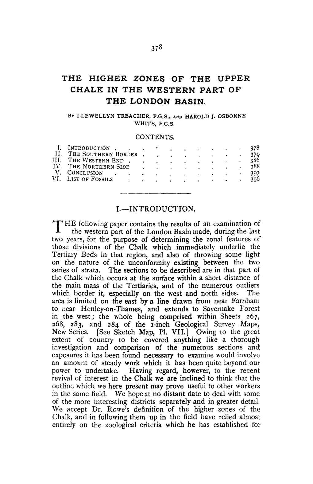 The Higher Zones of the Upper Chalk in the Western Part of the London Basin