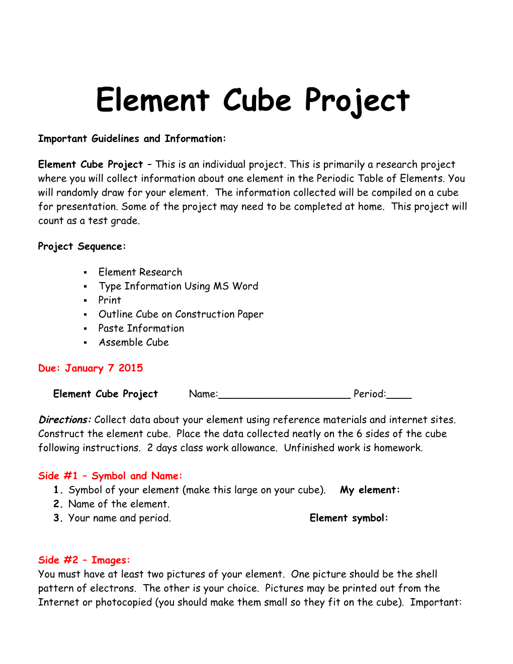 Element Cube Project Template