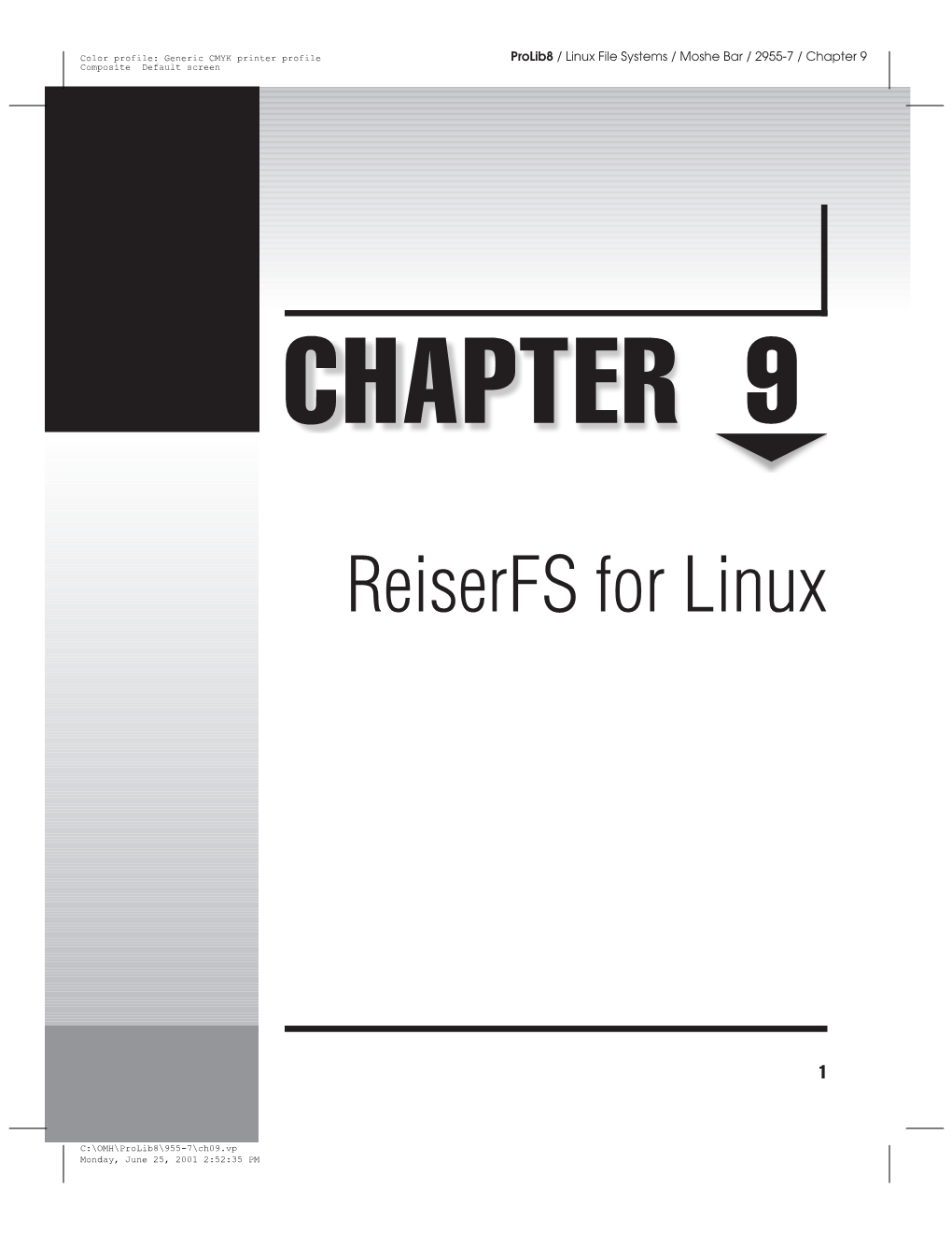 Moshe Bar: 'Reiserfs for Linux'