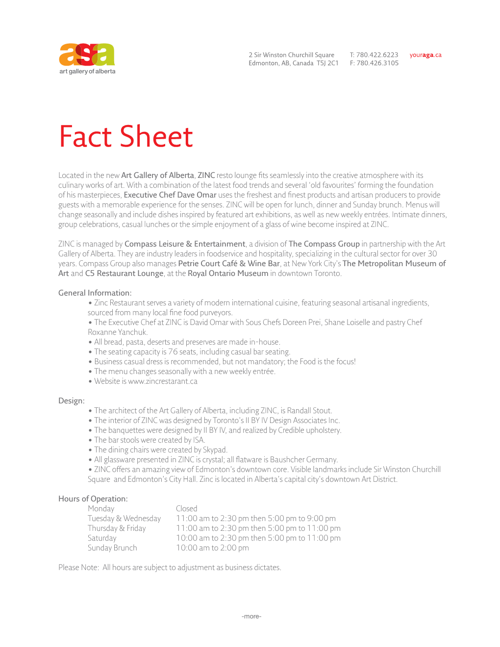 ZINC Fact Sheet
